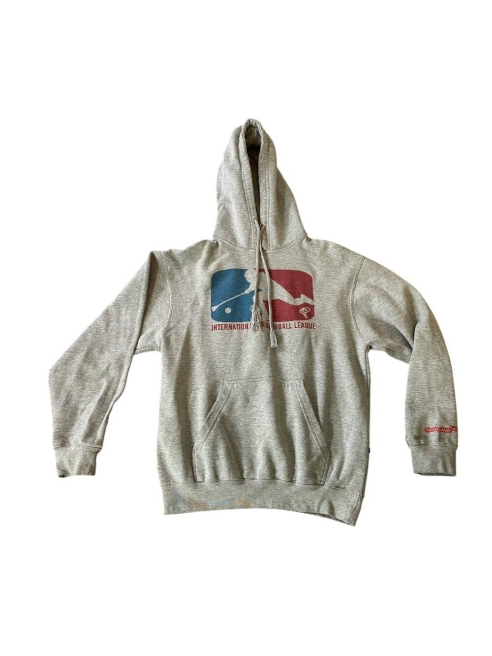 International Broomball League Pennant Hoodie Gray Small